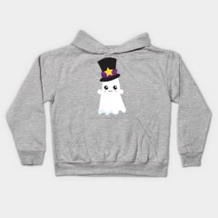 Halloween, Ghost, Hat, Trick Or Treat, Boo Kids Hoodie